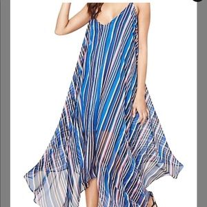 Brand new bebe Blue Handkerchief Casual Maxi Dress